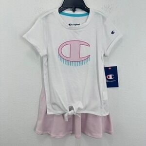 Champion Girls 2PC Active Set Skort & Top Outfit White Pink Size 4T NWT School